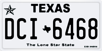 TX license plate DCI6468