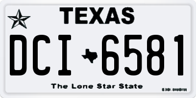 TX license plate DCI6581