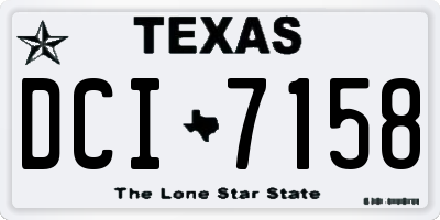 TX license plate DCI7158