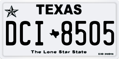 TX license plate DCI8505