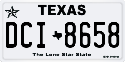 TX license plate DCI8658