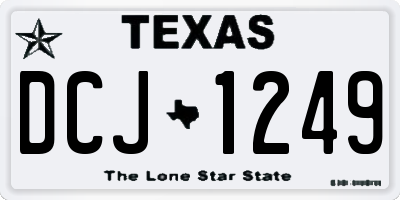 TX license plate DCJ1249