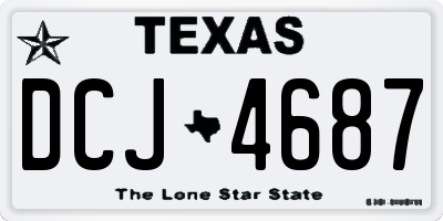 TX license plate DCJ4687
