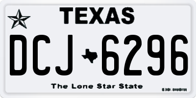 TX license plate DCJ6296