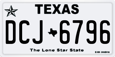 TX license plate DCJ6796