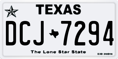 TX license plate DCJ7294