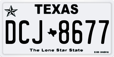 TX license plate DCJ8677