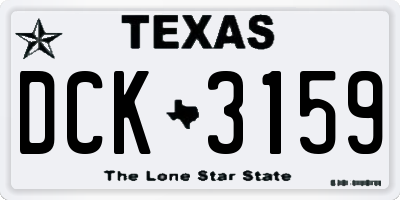 TX license plate DCK3159