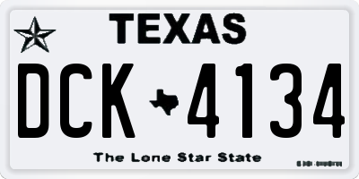 TX license plate DCK4134