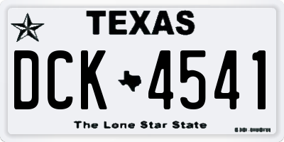 TX license plate DCK4541