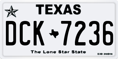 TX license plate DCK7236
