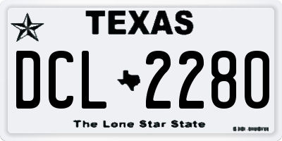 TX license plate DCL2280