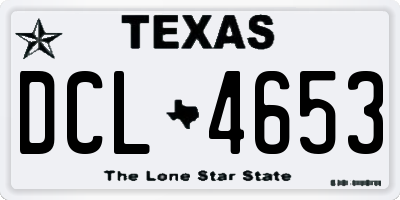 TX license plate DCL4653