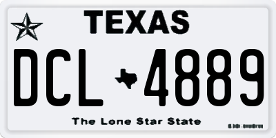 TX license plate DCL4889