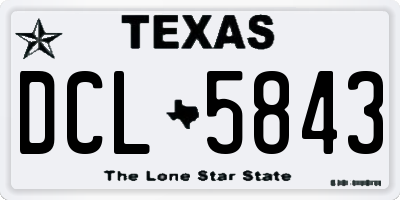 TX license plate DCL5843