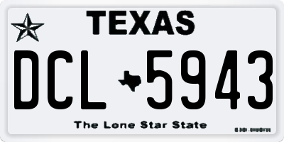 TX license plate DCL5943