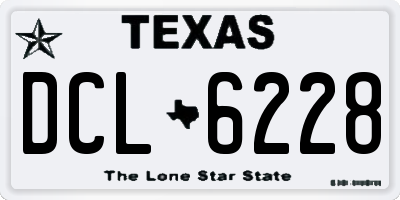TX license plate DCL6228