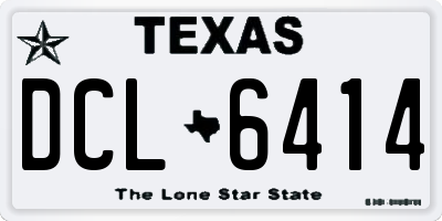 TX license plate DCL6414