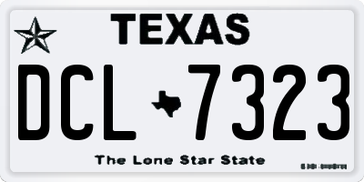 TX license plate DCL7323