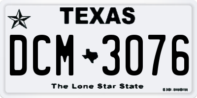 TX license plate DCM3076