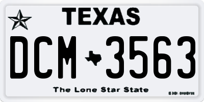 TX license plate DCM3563