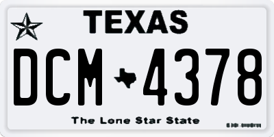 TX license plate DCM4378