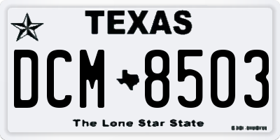 TX license plate DCM8503