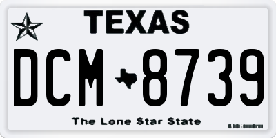 TX license plate DCM8739