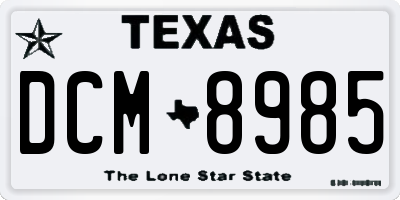 TX license plate DCM8985