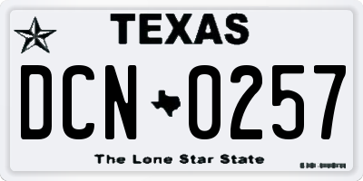 TX license plate DCN0257