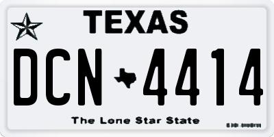 TX license plate DCN4414