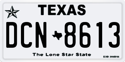TX license plate DCN8613
