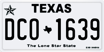 TX license plate DCO1639