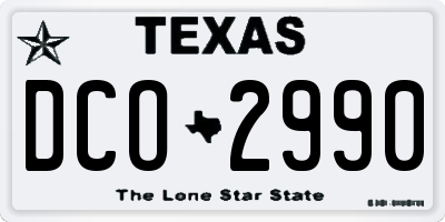 TX license plate DCO2990