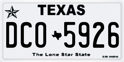 TX license plate DCO5926