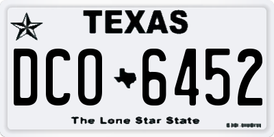 TX license plate DCO6452