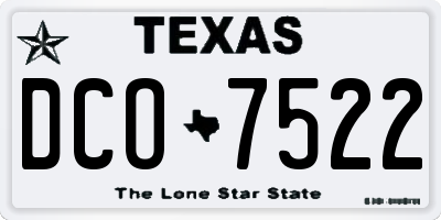 TX license plate DCO7522