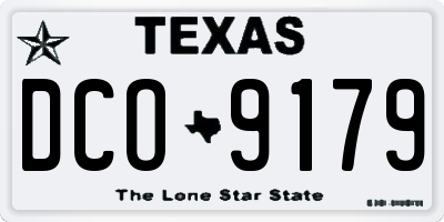 TX license plate DCO9179