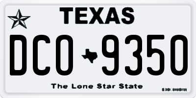 TX license plate DCO9350