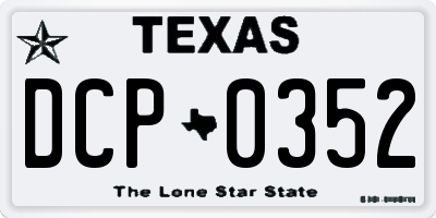 TX license plate DCP0352
