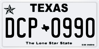 TX license plate DCP0990
