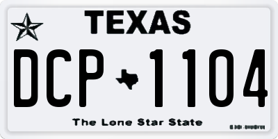TX license plate DCP1104