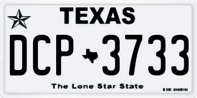 TX license plate DCP3733