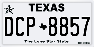 TX license plate DCP8857