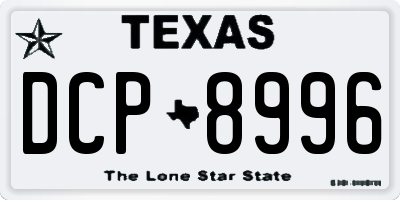TX license plate DCP8996