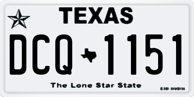 TX license plate DCQ1151