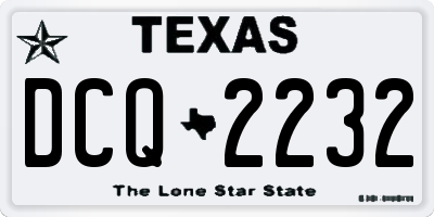 TX license plate DCQ2232