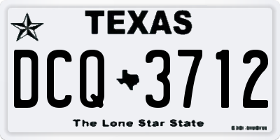 TX license plate DCQ3712