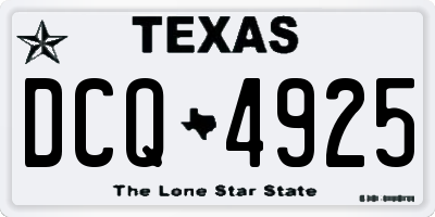 TX license plate DCQ4925