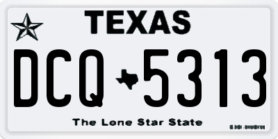 TX license plate DCQ5313